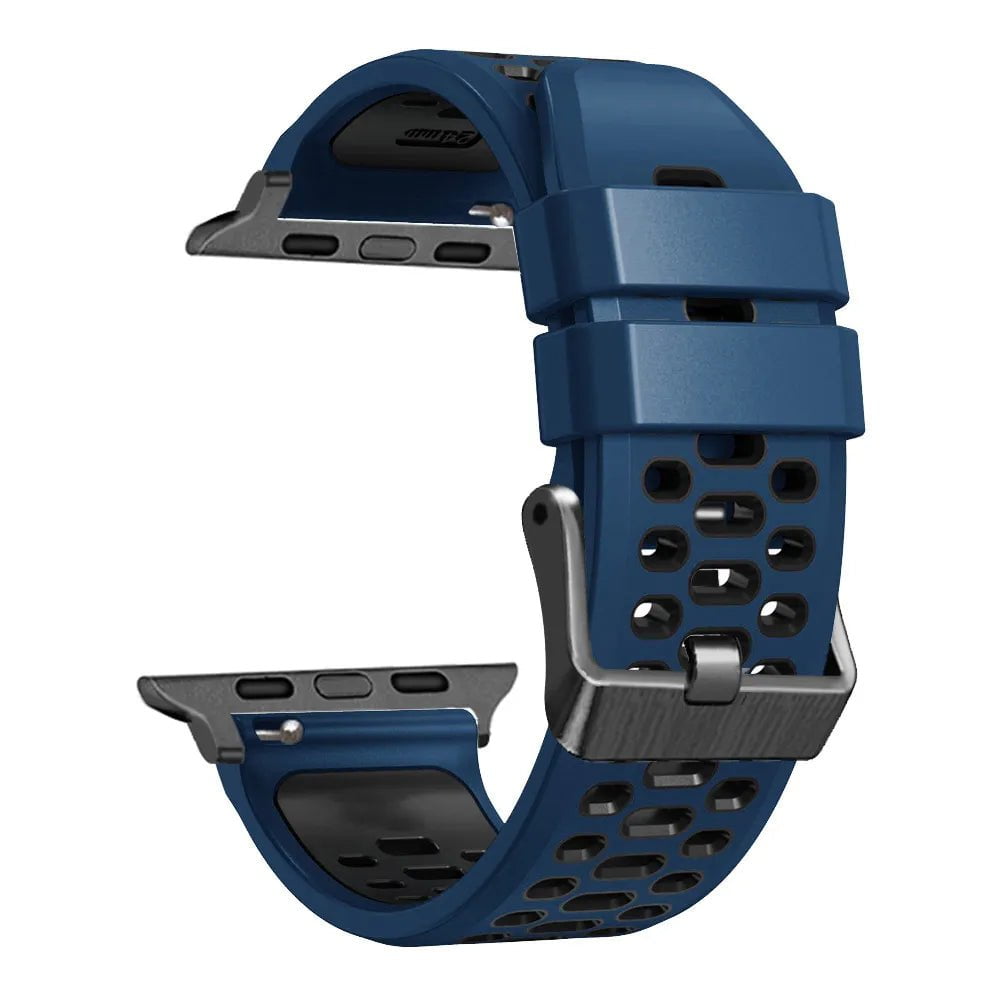 Storazone Black and dark blue / Ultra 49mm NEW Silicone strap For Apple Watch Ultra 49mm Band  SE 8 7 45mm 41mm Watch Bracelet For iwatch Series 6 5 4 3 44mm 42mm40mm Band