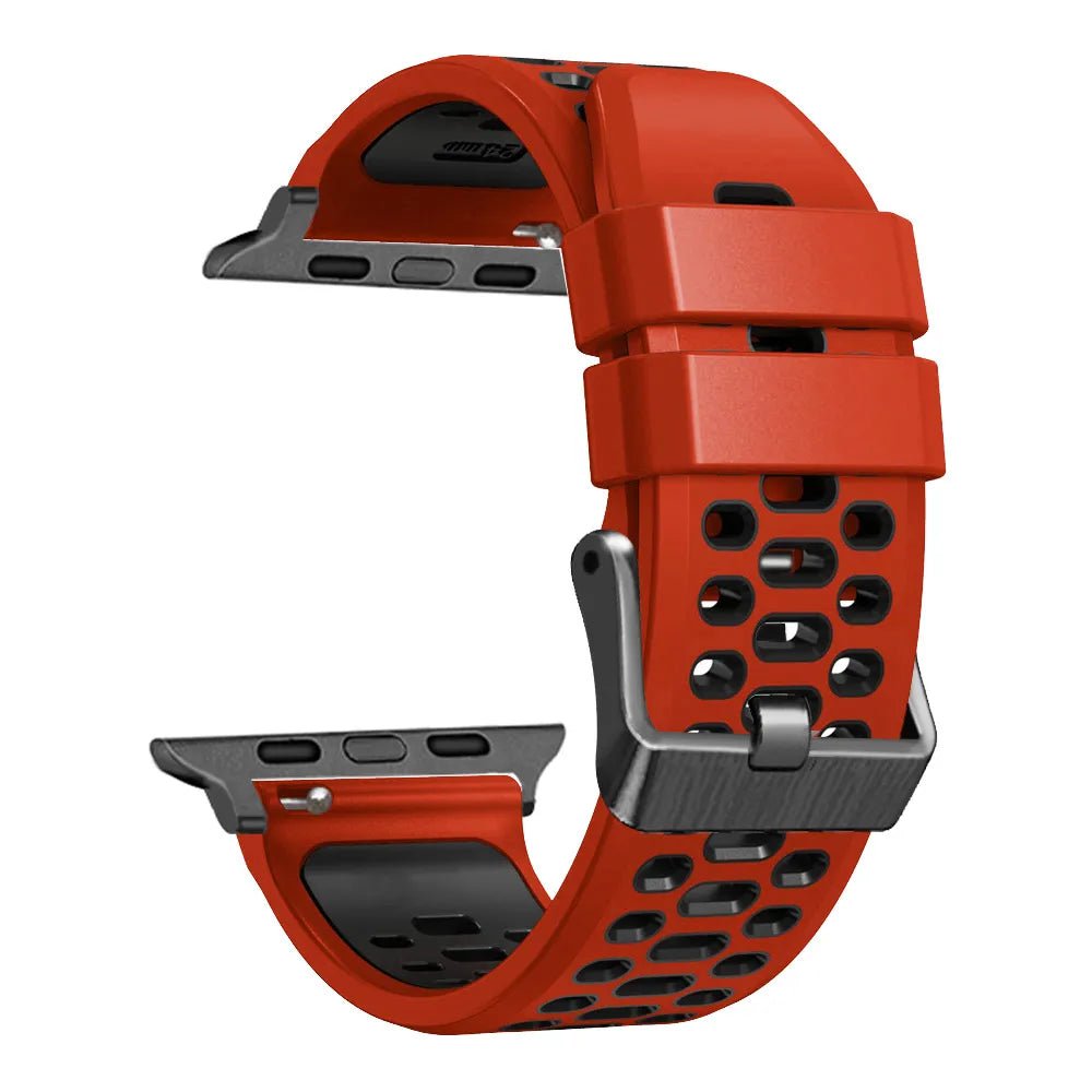 Storazone black and red / Ultra 49mm NEW Silicone strap For Apple Watch Ultra 49mm Band  SE 8 7 45mm 41mm Watch Bracelet For iwatch Series 6 5 4 3 44mm 42mm40mm Band