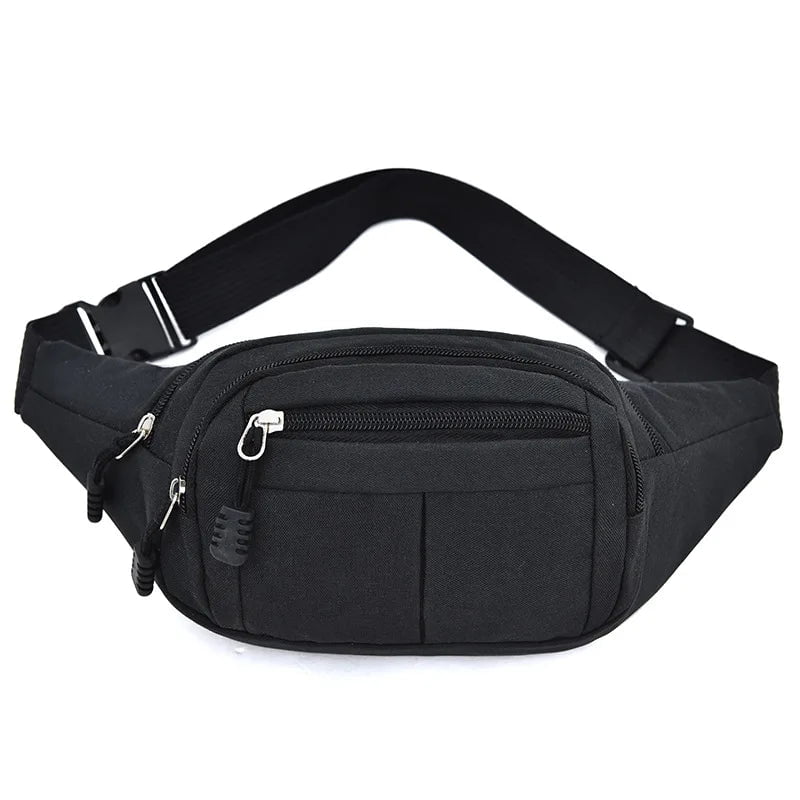 Storazone Black B Men's Breast Package Waterproof Outdoor Sports Bag Canvas Pouch Korean-style Waist Bag Fanny Pouch Crossbody Male Banana Bag