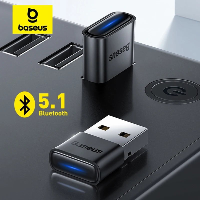 Storazone Black Baseus USB Bluetooth Adapter Dongle Adaptador Bluetooth 5.1 for PC Laptop Wireless Speaker Audio Receiver USB Transmitter