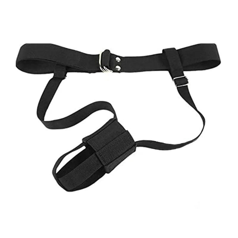 Storazone black BDSM Bondage Restraint Vibrator Constrained Forced Strap SM Belt Harness Holder Strap-on Nylon Waist Massage Masturbate Belt