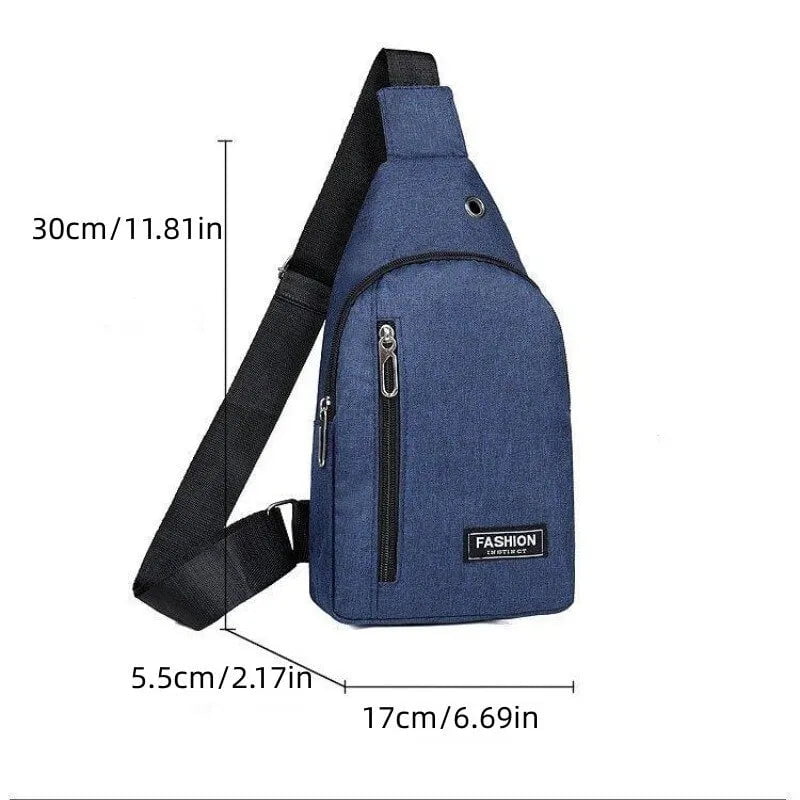 Storazone black Black Oxford Cloth Single Shoulder Crossbody Bag Casual Sports Men Outdoor Trend Sling Bag