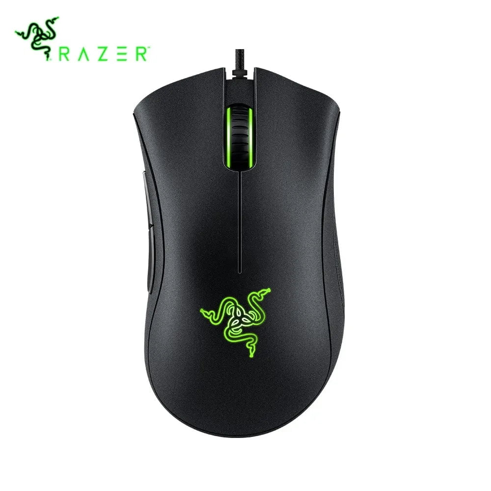 Storazone Black Black Razer DeathAdder Essential Wired Gaming Mouse Mice 6400DPI Optical Sensor 5 Independently Buttons For PC Gamer