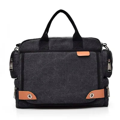 Storazone black Brand Men Crossbody Bags Male Canvas Shoulder Bags Boy Messenger Bags Man Handbags for Travel Casual Large Satchel Grey