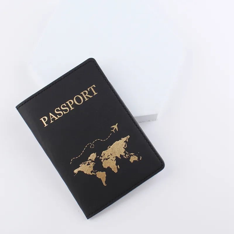 Storazone Black-C 2023 Lover Couple Passport Cover Hot Stamping Simple Plane Women Men Travel Wedding Passport Covers Holder Fashion Wedding Gift