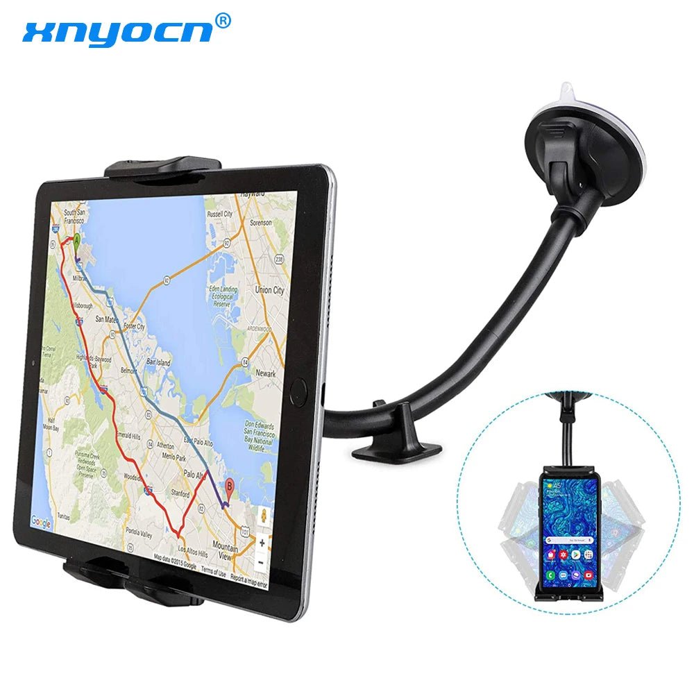 Storazone black Car Tablet Holder Long Arm Suction Cup Mount for iPad Pro Air 4-13'' Xiaomi Tablet SUV Truck Vehicle Lift Uber Windshield Window