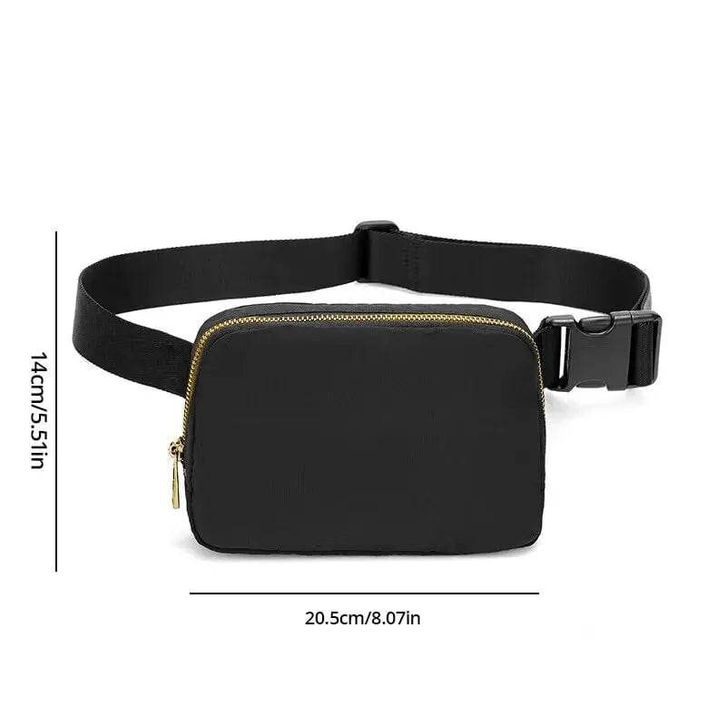 Storazone black Casual Waist Bag Waterproof Portable Pack Zipper Chest Bag Outdoor Sports Crossbody Bag Casual Travel Belt Bag