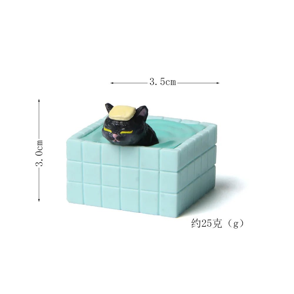 Storazone black cat figure 6 Cat on Toilet Resin Home Decoration Action Figure Dollhouse Landscape Accessories Fairy Garden Miniatures Desktop Model Ornament