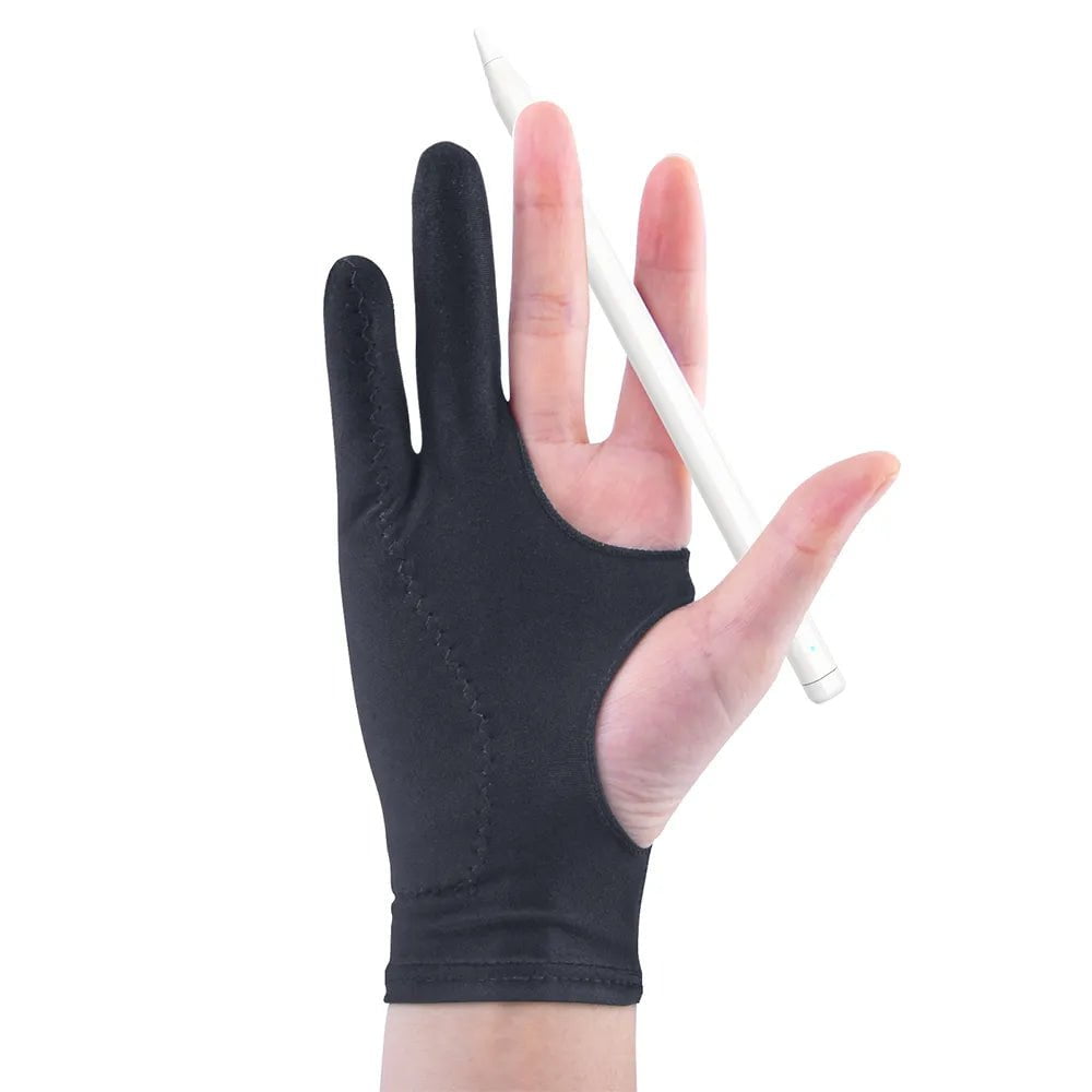 Storazone black / CHINA ANKNDO Two Finger Anti-fouling Glove For Artist Drawing & Pen Graphic Tablet Pad Pen Palm Rejection Glove for Android Tablet