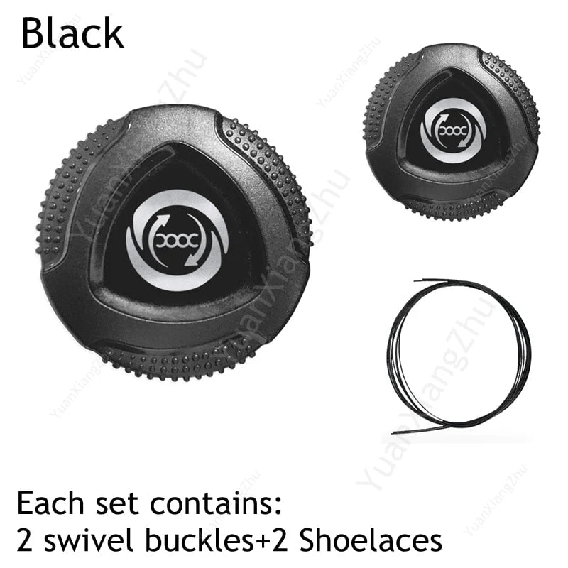 Storazone Black / CHINA New Automatic Laces Sneakers Swivel Buckle Shoelaces Without ties Adults Kids Lazy No Tie Shoe laces Shoe Accessories 1Pair