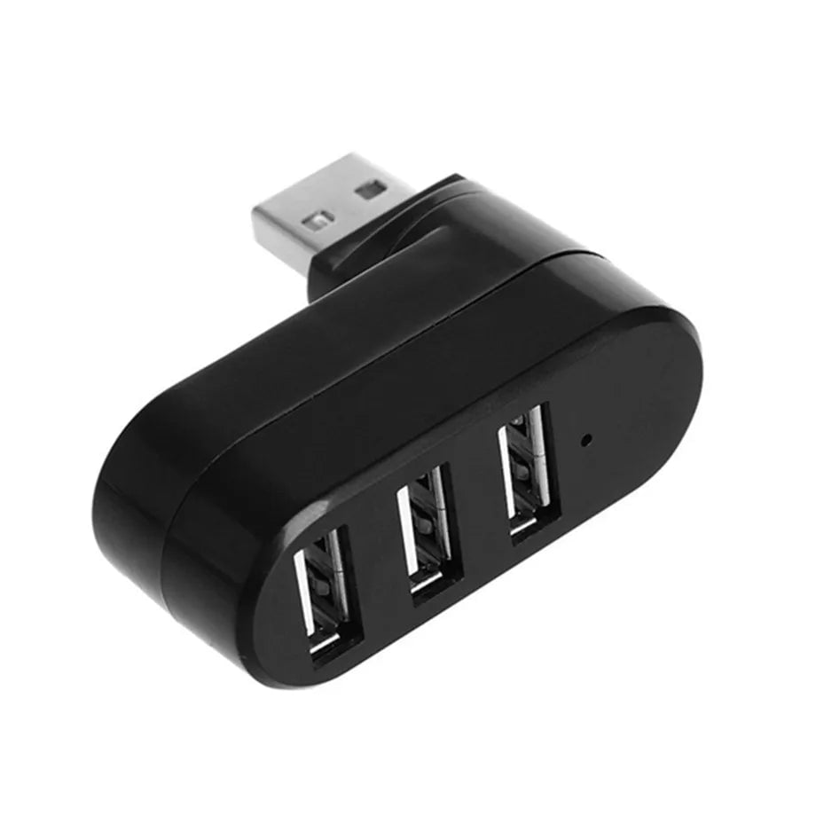 Storazone Black / CHINA PzzPss USB Hub 2.0 Adapter Rotate High Speed U Disk Reader Splitter 3 Ports USB 2.0 For Computer PC Laptop Mac Mini Accessories