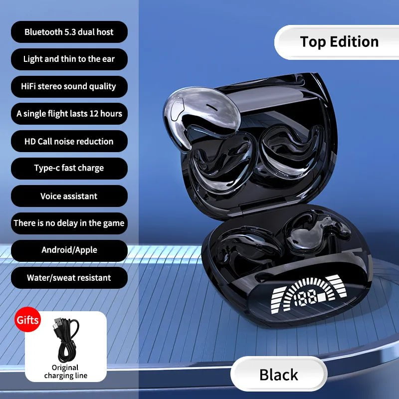 Storazone Black / CHINA Sleep Invisible Earbuds Tiny Mini Headphones Hidden Noise Cancelling TWS Wireless Headsets Sports Stereo Bluetooth 5.3 Earphone