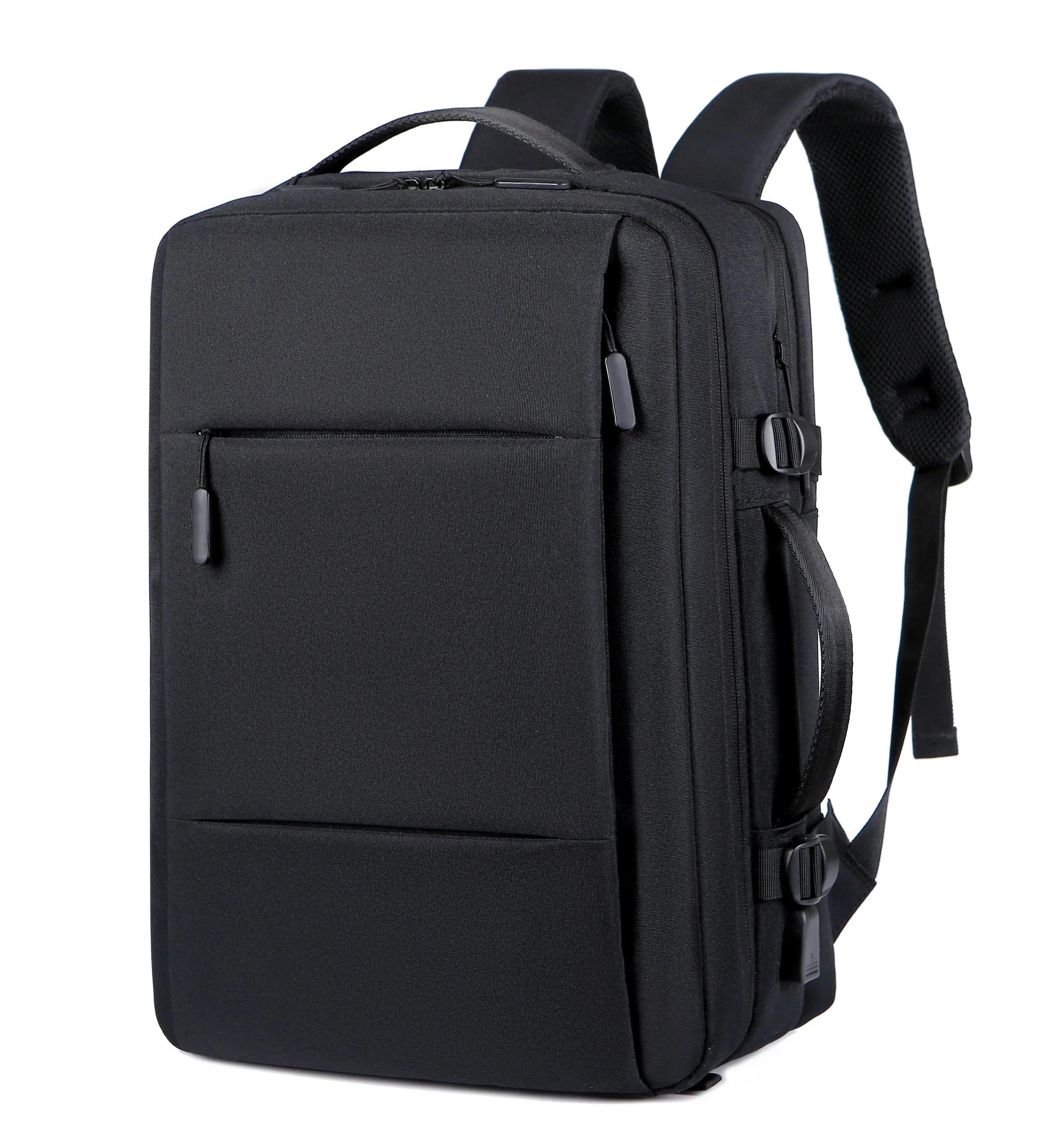 Storazone black Classic Travel Backpack Men Business Backpack School Expandable USB Bag Large Capacity Laptop Waterproof Fashion Backpack