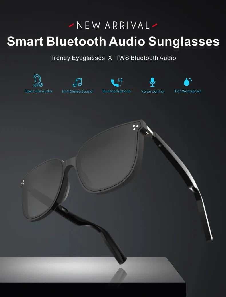 Storazone black / CN 2022 Bluetooth Smart SunGlasses Men Women TWS Music Calling Hands-Free Outdoor Sport IP67 Anti Blue Light Smart Glasses Gift