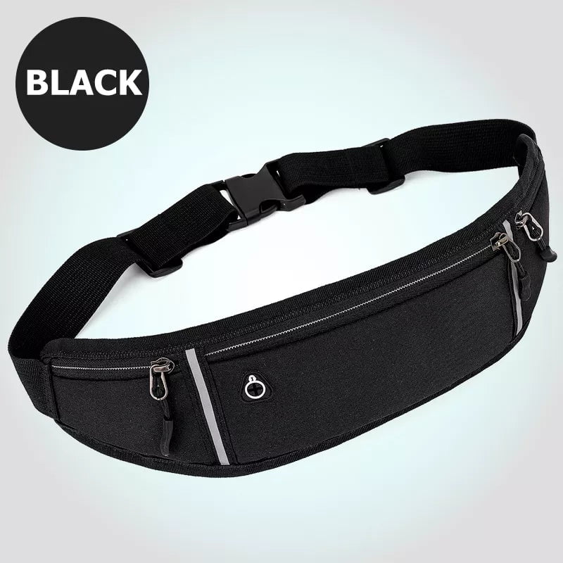 Storazone Black Color Professional Running Waist Bag Sports Belt Pouch Mobile Phone Case Men Women Hidden Pouch Gym SportsBags Running Belt Waist Pack