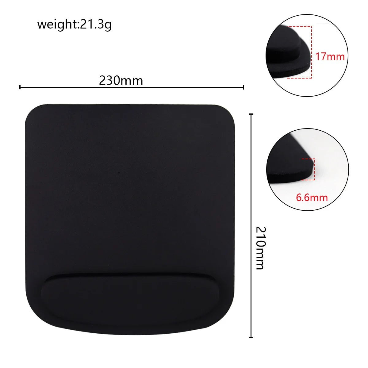 Storazone Black Computer Game Mouse Pad Environmental Eva Ergonomic Mousepad Wrist Pad Solid Color Comfortable Mouse Mats For Office Accessories