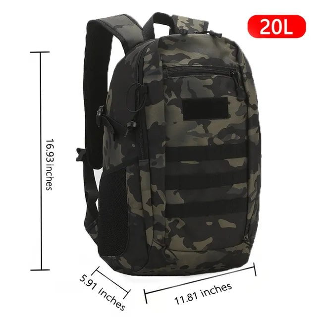 Storazone Black CP-20L Outdoor Tactical Backpack Military Rucksacks Men 15L 20L Waterproof Sport Travel Backpacks Camping Mochila Fishing Hunting Bags