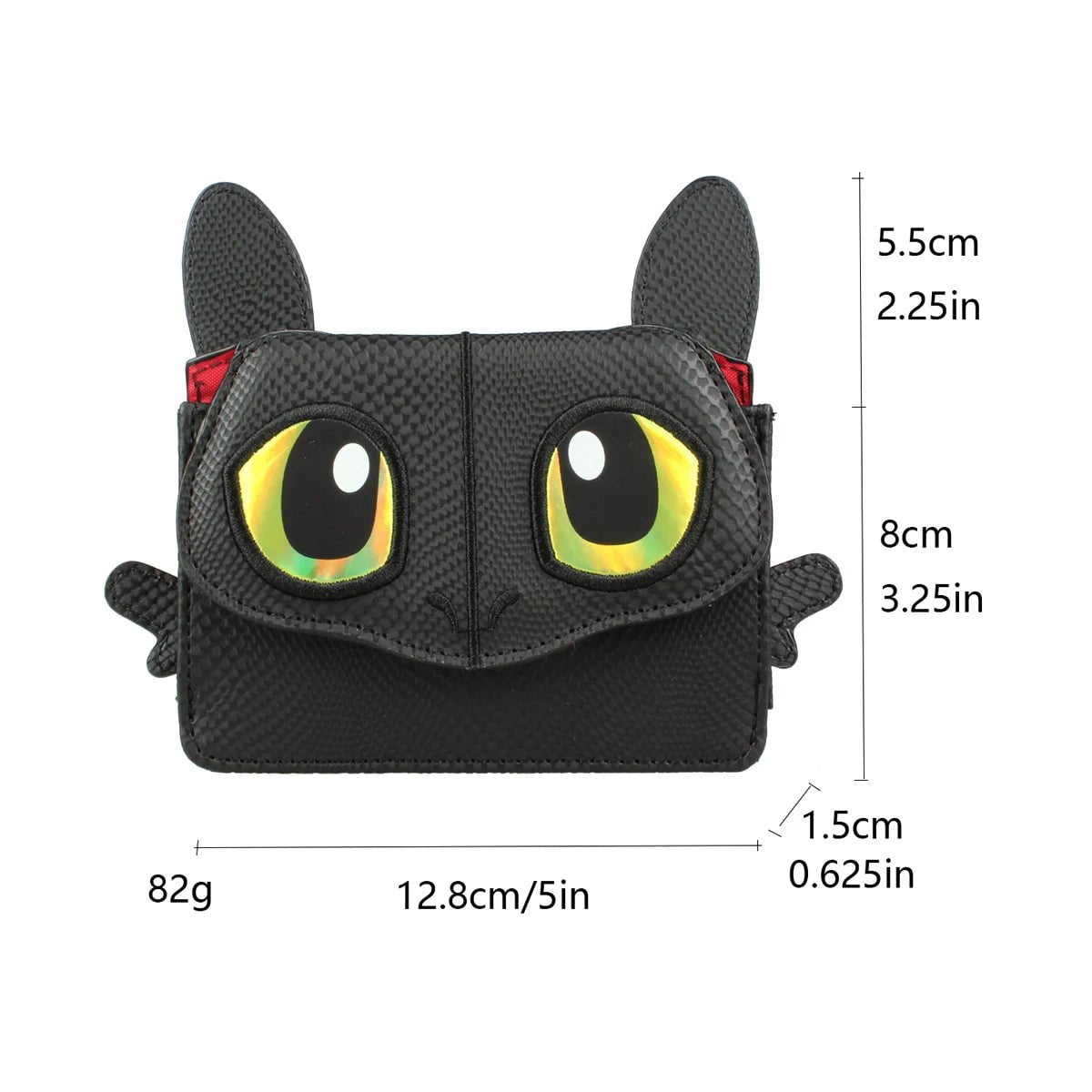 Storazone black Dragon 3D Animal Shaped Wallet, Cute Women's Coin Purse, Keychain Bag For Women