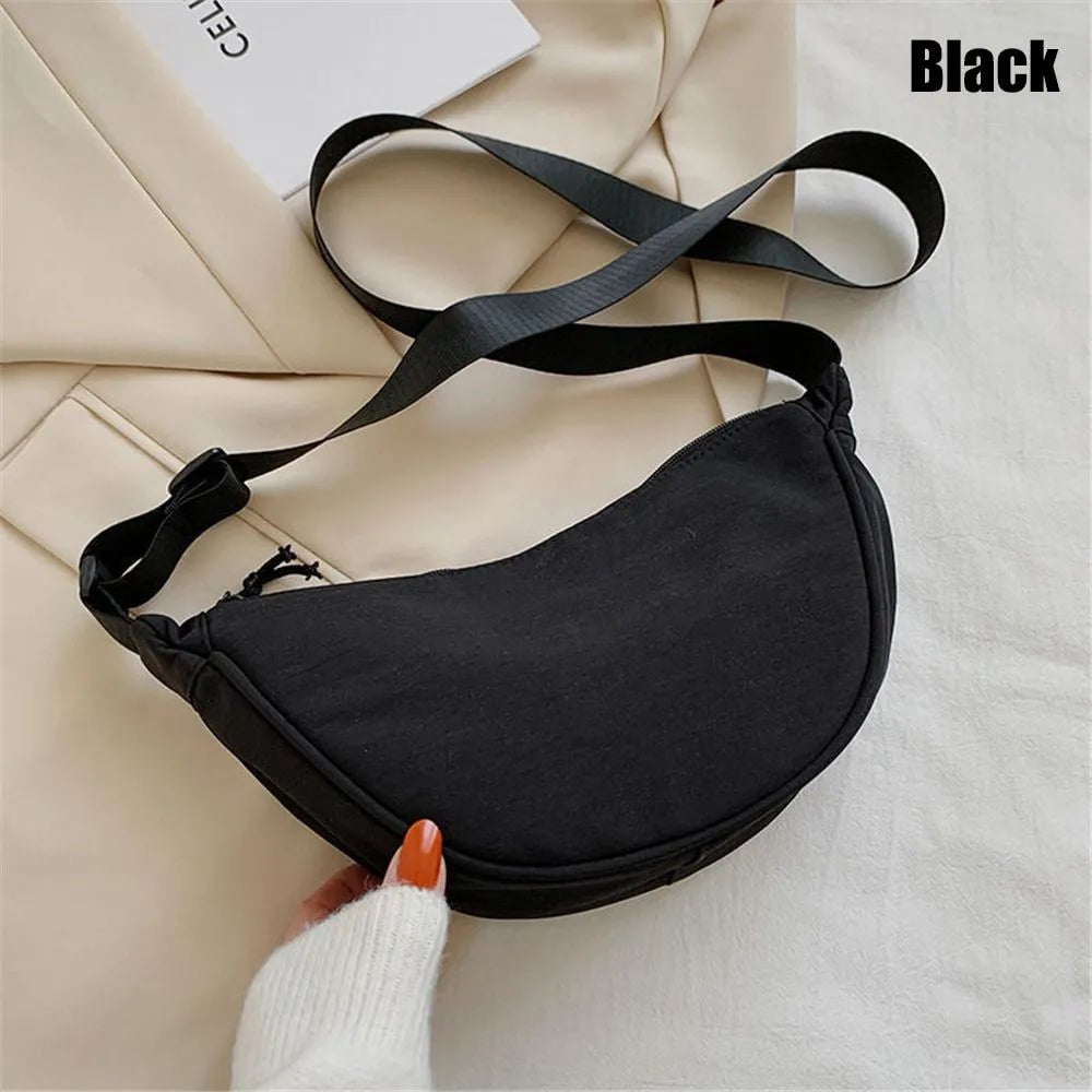 Storazone black Fashion Nylon Casual Hobos Chest Bag Underarm Bag Crossbody Bag For Women Students Shoulder Cross Body Bag