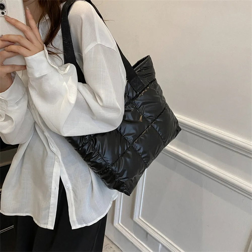 Storazone black Fashion Tote Handbags for Women Black Large Capacity Soft Rhombus Bags Vinatge Quilted Shoulder Bag Purse for Travel Shopping