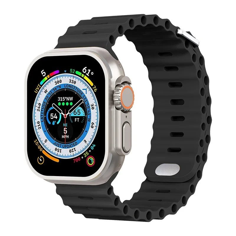 Storazone Black / For 38mm 40mm 41mm Silicone strap For Apple watch Ultra/2 49mm Sports breathable soft wrist band For iwatch 9 8 7 6 5 4 SE 45mm 41mm 44mm 42mm 40mm