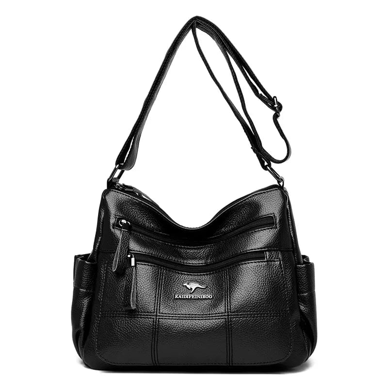 Storazone Black Genuine Brand Leather Sac Luxury Handbags Women Bags Designer Shoulder Crossbody Hand Bags for Women 2022 Purses and Handbags