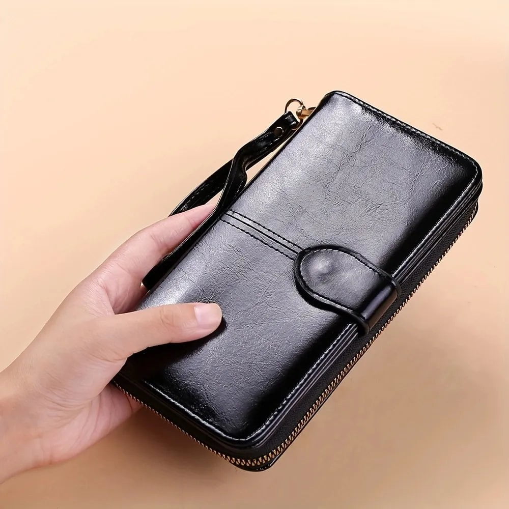 Storazone black Hot Sale Women Wallet Leather Clutch Brand Coin Purse Female Wallet Card Holder Long Lady Clutch Carteira Feminina