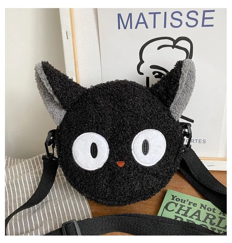 Storazone Black Japanese Style Kawaii Bag Women Cartoon Plush Shoulder Bag for Women New Crossbody Bag Small Phone Purse Bolsa Feminina