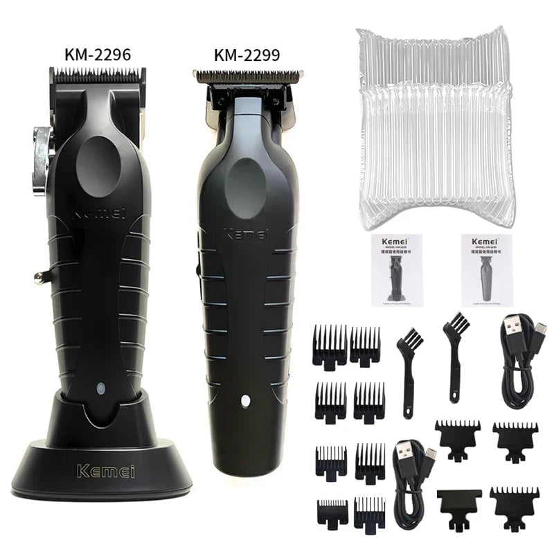 Storazone Black Kit1 Kemei KM-2296 KM-2299 KM-1102 Hair Clipper Kit Men's Electric Shaver Hair Trimmer Machine Professional Hair Cutting Machine