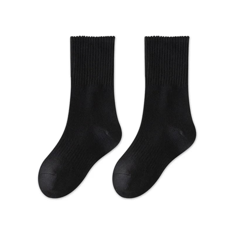 Storazone Black-Long / 1-3 years old Three Lengths of Children Socks Boys Girls Black White Gray Striped Socks Baby Kids School Student Uniform Socks Sport Clothes