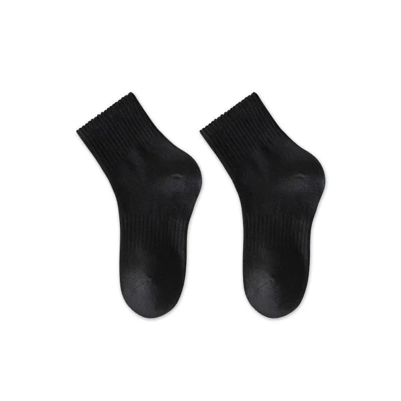 Storazone Black-Medium / 6-8 years old Three Lengths of Children Socks Boys Girls Black White Gray Striped Socks Baby Kids School Student Uniform Socks Sport Clothes