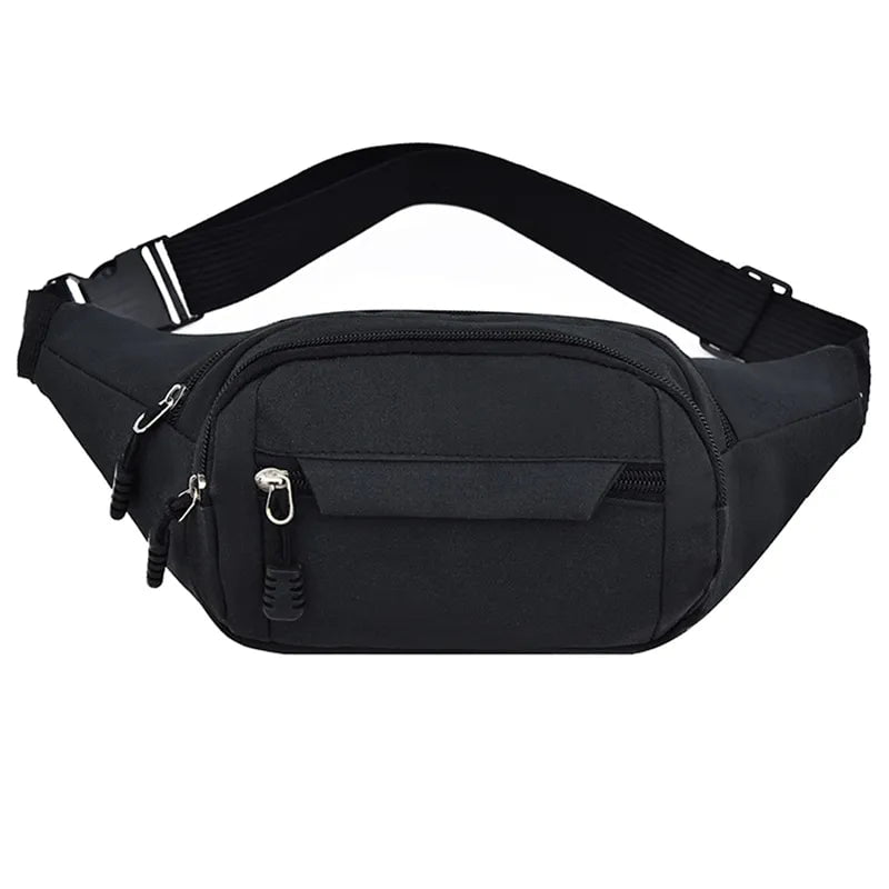 Storazone black Men's Breast Package Waterproof Outdoor Sports Bag Canvas Pouch Korean-style Waist Bag Fanny Pouch Crossbody Male Banana Bag