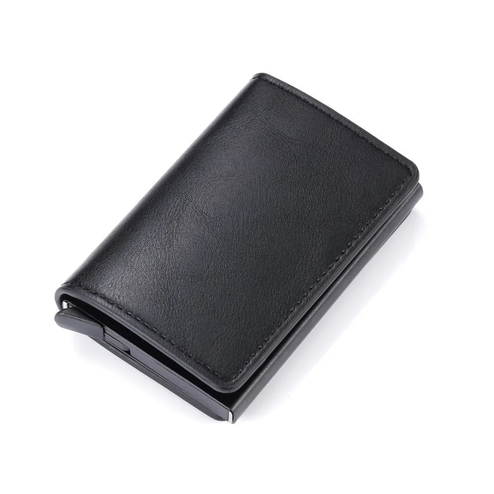 Storazone Black Men's Rfid Anti-theft Safe Smart Thin Slim Smart Wallet Credit Card Holder Women Luxury Brand Design Business Cardholder Purse