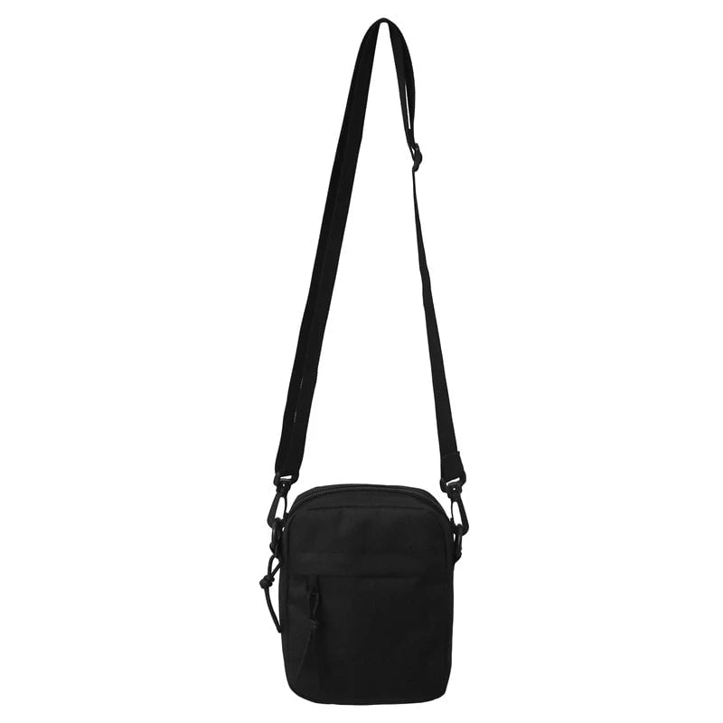 Storazone Black messenger bag / Mini(Max Length<20cm) Messenger Sling Bags For Men Casual Canvas Small Zipper Crossbody Pouch Simple Small Crossbody Shoulder Bag Men Bag