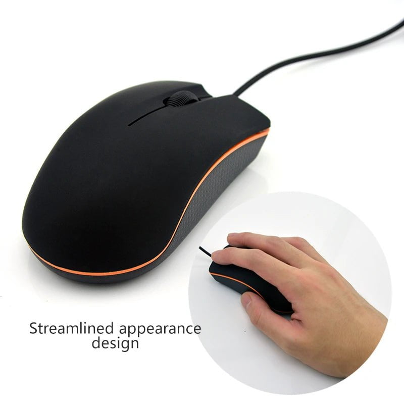 Storazone black Mini USB 3D Wired Mouse Optical 1200 DPI Gaming Mice For Laptop Notebook PC Desktop Computer For Macbook Ultra Thin