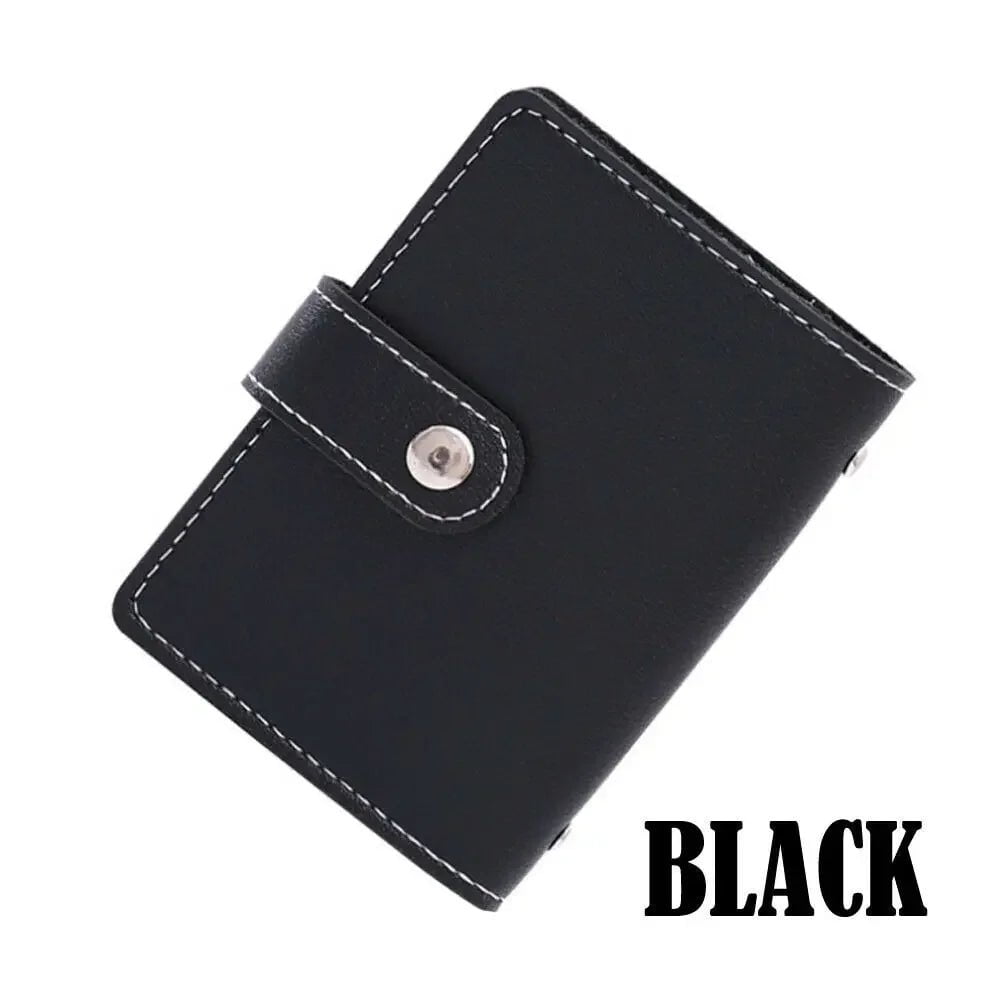 Storazone black New Anti-theft ID Credit Card Holder Fashion Women's 26 Cards Slim PU Leather Pocket Case Purse Wallet bag  for Women Men Female