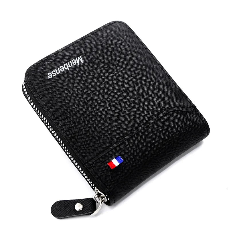 Storazone black New Men's Wallet Short Korean Style Men's Zipper Bag Coin Pocket Card Holder Party Bag for Man Credit Card Holder Rfid Wallet