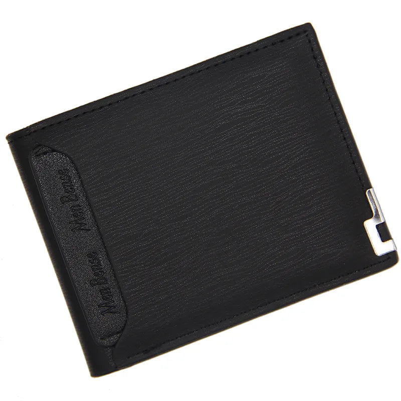 Storazone black New Men's Wallet Short Multi-function Fashion Casual Draw Card Wallet Card Holders for Men Cardholder Bags with Free Shipping