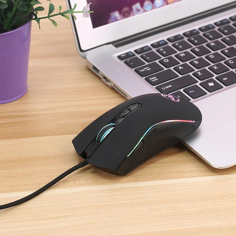 Storazone Black New Wired Gaming mouse gamer 7 Button 3200DPI LED Optical USB Computer Mouse Game Mice Mouse Mause For PC Computer Gamer