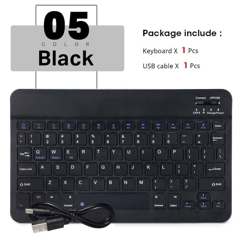 Storazone Black-no mouse Mini Wireless Keyboard Bluetooth Keyboard For ipad Phone Tablet Portable Bluetooth Keyboard and Mouse For Samsung Xiaomi Android