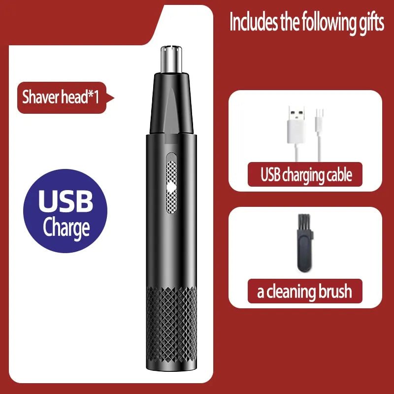 Storazone Black Nose Hair Trimmer USB Charging New High Quality Electric Portable Men Mini Nose Hair Trimmer