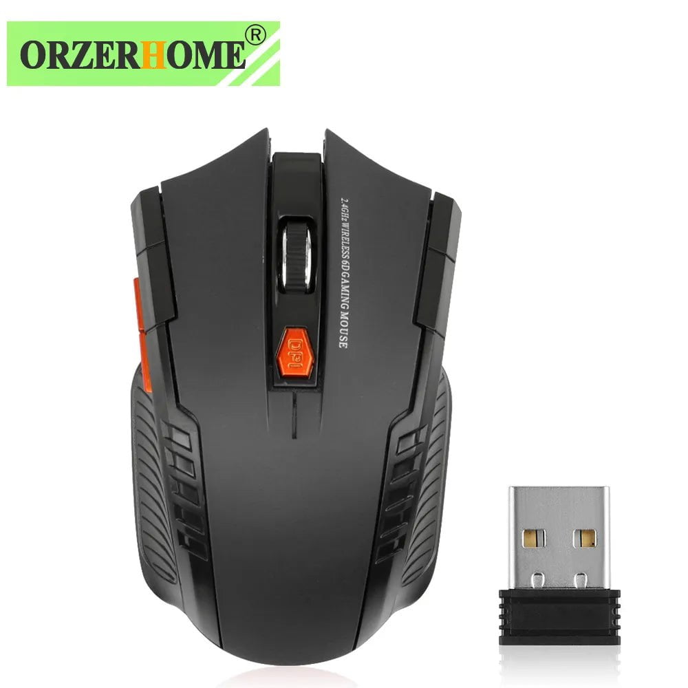 Storazone black ORZERHOME 2.4GHz Wireless Mouse Optical Mice with USB Receiver Gamer 1600DPI 6 Buttons Mouse For Computer PC Laptop Accessories