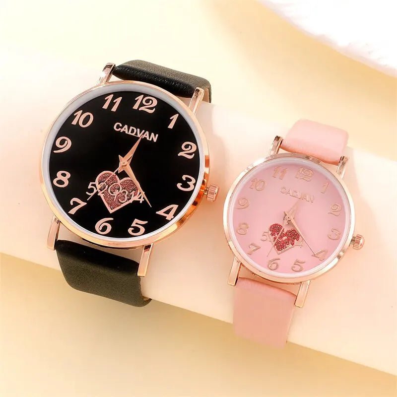 Storazone Black Pink Top Luxury Brand Couple Watch For Women Men Clock Male Calendar Love Dial Quartz Wrist Watches Leather Ladies Man Watch