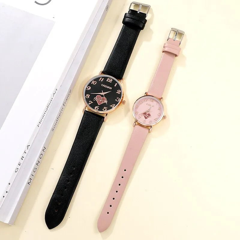 Storazone Black Pink Top Luxury Brand Couple Watch For Women Men Clock Male Calendar Love Dial Quartz Wrist Watches Leather Ladies Man Watch