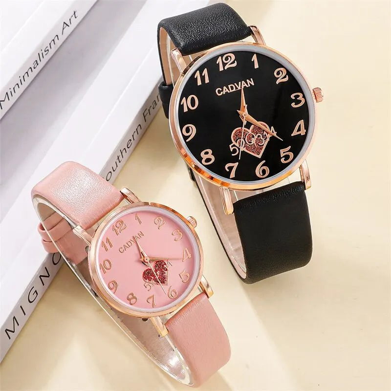 Storazone Black Pink Top Luxury Brand Couple Watch For Women Men Clock Male Calendar Love Dial Quartz Wrist Watches Leather Ladies Man Watch