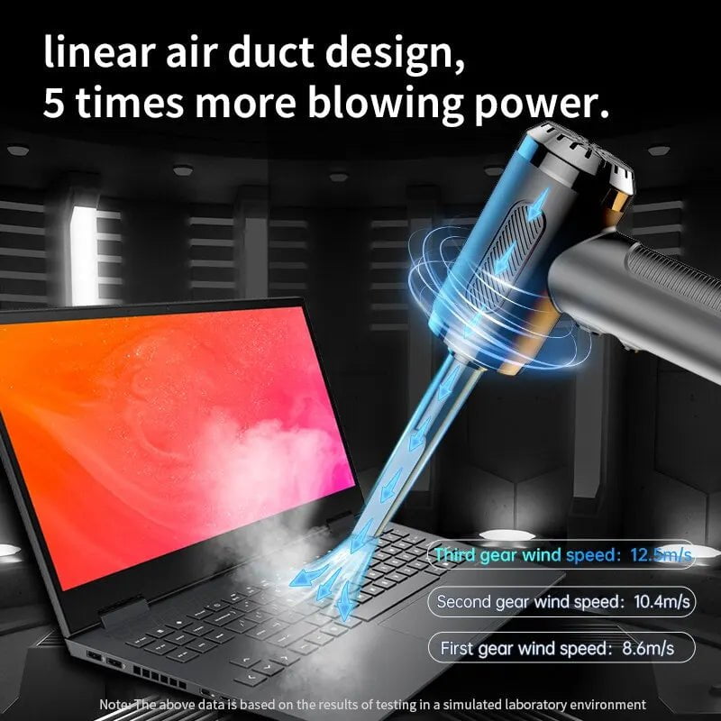 Storazone black Portable Compressed Air Duster Blower Cleaner USB Charging Computer Household Blower Cleaner Car High Power Powerful Cleaning