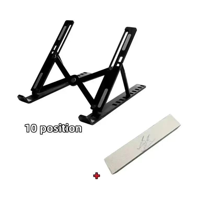 Storazone Black Portable Laptop Stand 10 Position Foldable ABS Notebook Stand Support Adjustable Laptop Holder for Macbook Computer Accessories