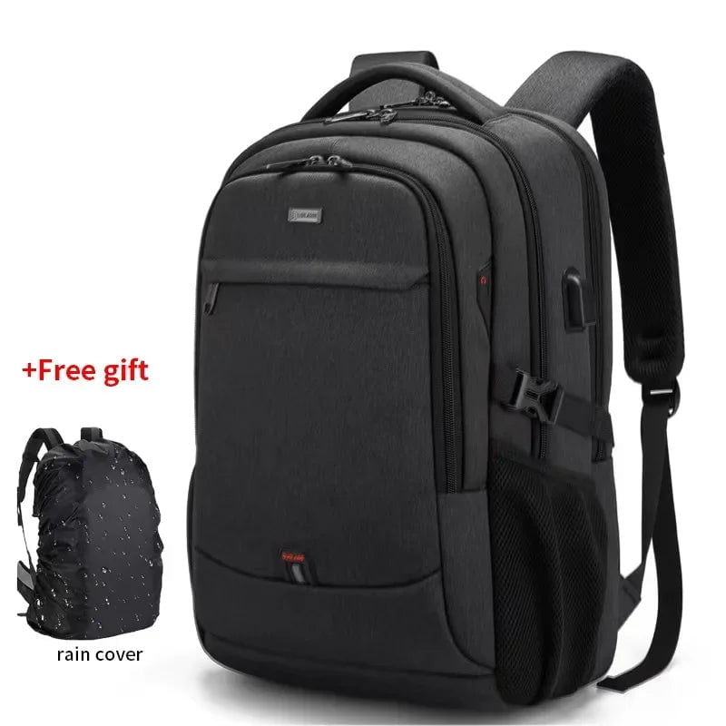 Storazone Black-Rain Cover / 17 Inches / CHINA Laptop Backpack For Men 17.3''Large Capacity Backpack USB Port Bag Business Backpack Oxford Wear-resistant Waterproof Travel Bag