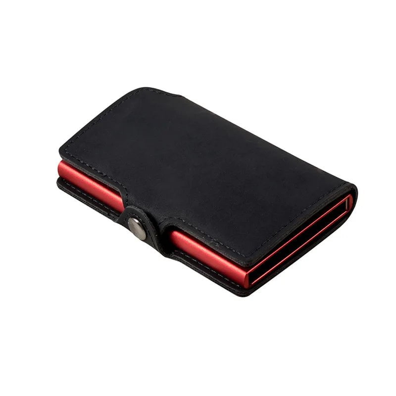 Storazone black red Mens Slim Wallet with Money Clip Pop up RFID Blocking Credit Card Holder Minimalist Wallet for Men