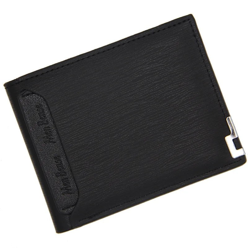 Storazone Black Short Men Wallets Free Name Engraving Luxury Slim Card Holder Male Purse Classic Zipper Coin Pocket Brand Men's Draw Card Wallet